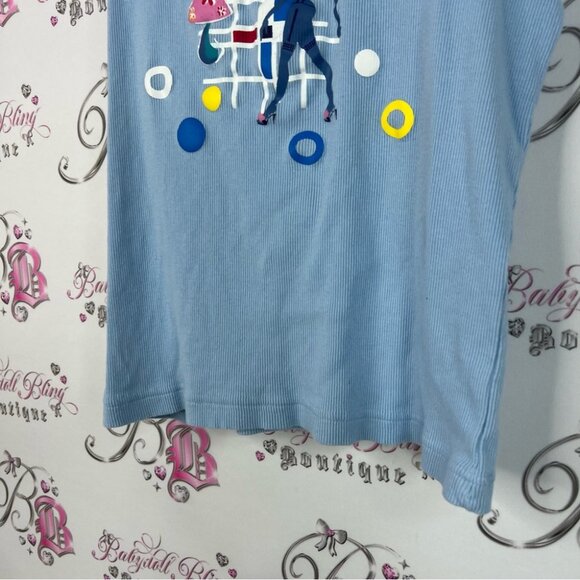 Request tank top high heels lingerie doll Chic Light Blue Graphic Tank Top y2k - Picture 4 of 8